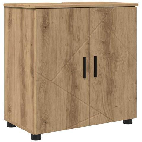 Mobile da Bagno con porta rovere artigianale 61 x 35 x 64 cm - Foto 1