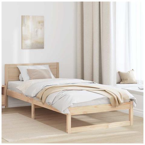 Struttura del letto Marrone 90 x 200 cm Legno massello di pino - Foto 2