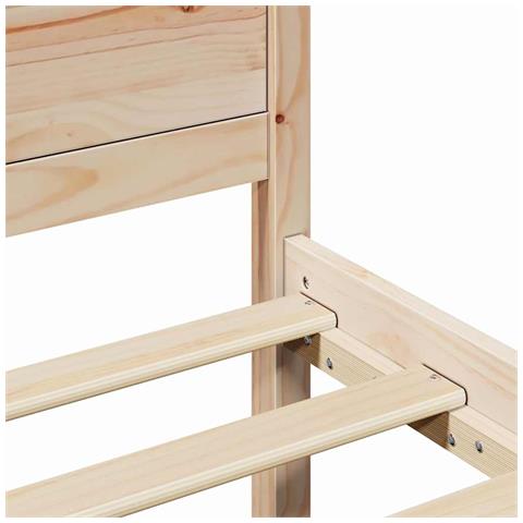 Struttura del letto Marrone 90 x 200 cm Legno massello di pino - Foto 9