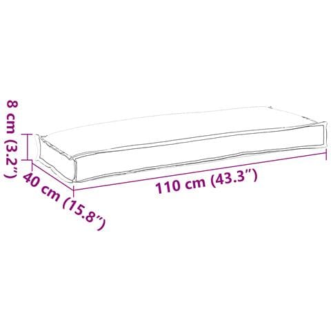 Cuscino per pallet per panchina panna 110x40x8 cm in tessuto Oxford - Foto 6