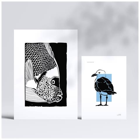 Set Di 6 Stampe Stampe Artistiche Di Conchiglie In Inchiostro Nero Raffiguranti Mare E Oceano Per L'interior Design A3 & A4 Senza Cornice - Foto 2