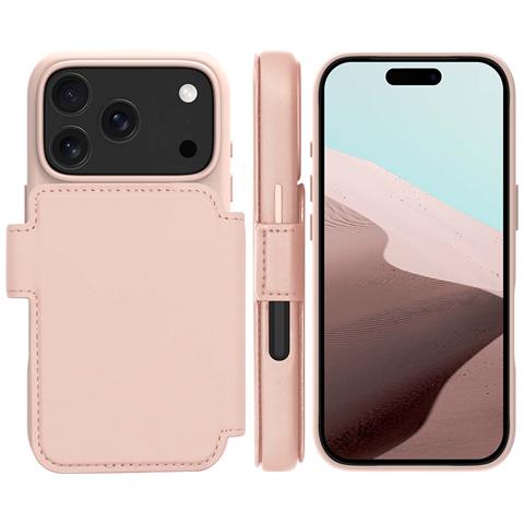 Custodia A Portafoglio Con Funzione Stand Per Iphone 17 Pro, Materiale Icon, Rosa - Foto 4