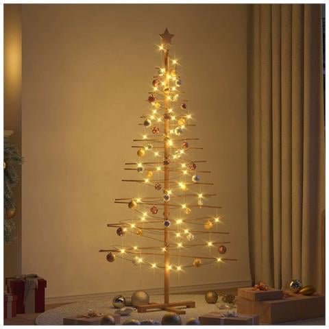 Albero di Natale in legno con supporto Marrone 180 cm Bambù - Foto 2
