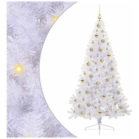 Albero di Natale artificiale Bianco 180 cm PVC e Acciaio - Foto 1