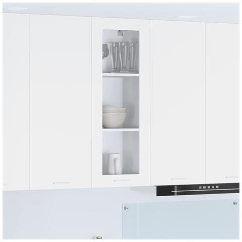 Armadio pensile Riga Bianco 40 x 31 x 100 cm Legno multistrato - Foto 2