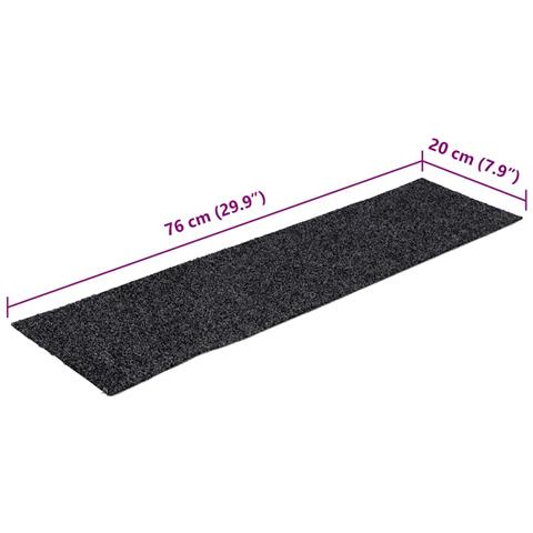 Tappetini per scale autoadesivi 30 pz 76x20 cm Grigio Rettangolari - Foto 8