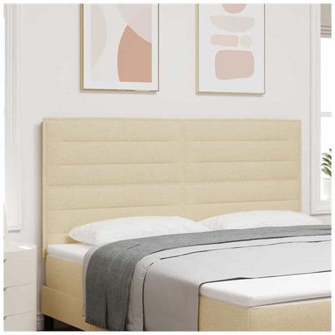 Testiera LED con luci a strisce a LED Crema 180 cm Poliestere - Foto 2