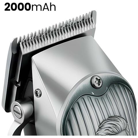 Tagliacapelli Usb-c 5w Senza Fili 2000mah Motivo Forbici E Barba Con Schermo Led - Foto 2