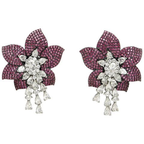 Orecchini a Bottone Pendenti Floreali Collezione Diva - Foto 5