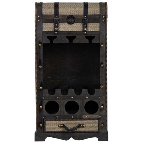 Baul Porta Bottiglie In Legno Marrone 44x30x85h Cm - Foto 2