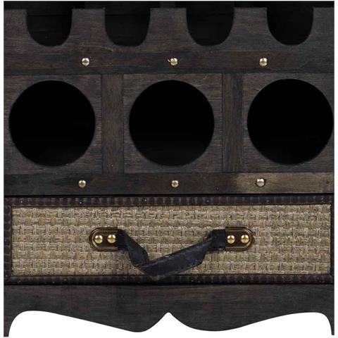 Baul Porta Bottiglie In Legno Marrone 44x30x85h Cm - Foto 8