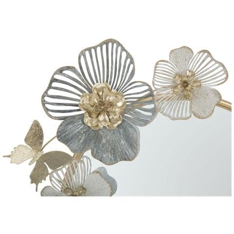 Specchio Con Cornice Fiori 59-multicolore-metallo-63x6,4x70,5 Cm - Foto 2