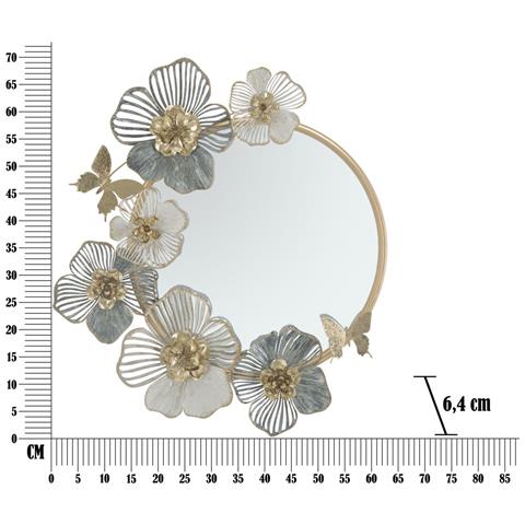Specchio Con Cornice Fiori 59-multicolore-metallo-63x6,4x70,5 Cm - Foto 6
