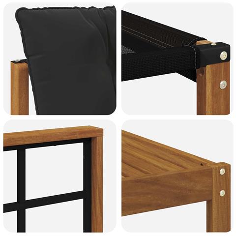 Set di divani da esterno con cuscino 7 pcs Naturale e Nero - Foto 9