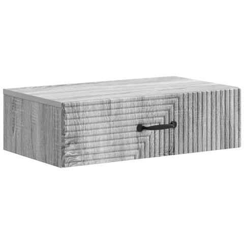 Tavolino da Parete Laterale Grigio Sonoma 59 x 34,5 x 17 cm - Foto 1