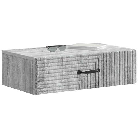 Tavolino da Parete Laterale Grigio Sonoma 59 x 34,5 x 17 cm - Foto 2