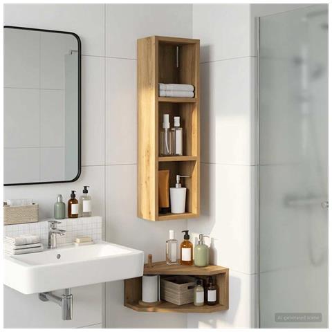 Armadio da bagno a muro Rovere Artigianale 20 x 14 x 70 cm - Foto 2