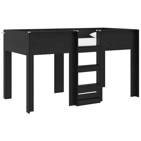 Letto a Castello per Bambini Rovere Nero 90 x 190 cm - Foto 1