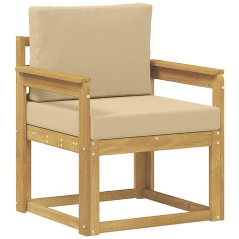 2 Pezzo Set di divani da esterno Poliestere Bianco e Beige - Foto 1