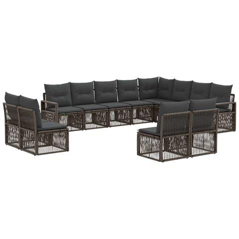 Set Divano da Giardino 12 pcs Grigio polyrattan - Foto 1