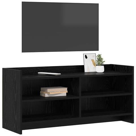 Mobile TV 100 x 33 x 47 cm Rovere Nero Legno ingegnerizzato - Foto 2