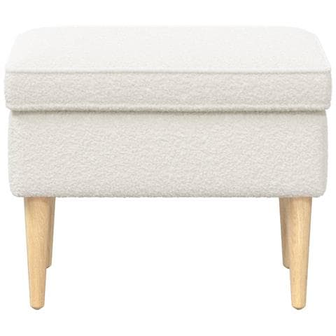 Poggiapiedi Crema 55 x 35 x 41 cm Bouclé - Foto 2