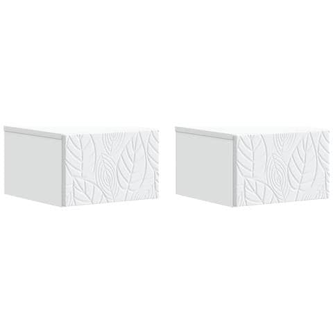 Mobiletto da notte a muro 2 pcs Bianco 49 x 34,5 x 20 cm - Foto 1