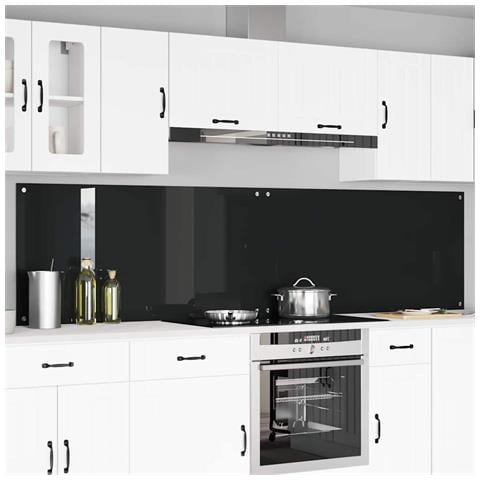 Schienale da cucina 2 pcs Nero 120 x 60 cm vetro temperato - Foto 2