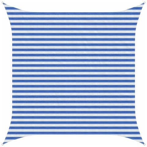 Telo Ombra Blu e Bianco 3,6 x 3,6 m HDPE - Foto 1