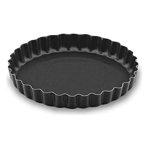 68729 - Teglia da forno scanalata in alluminio antiaderente. 28 cm - Nera - Foto 1