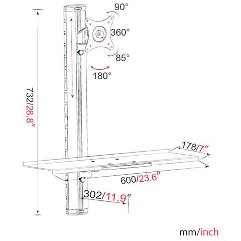 Supporto TV da Parete ICA-PLW 01 27" Portata Max 8 Kg - Foto 2
