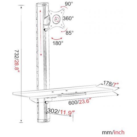Supporto TV da Parete ICA-PLW 01 27" Portata Max 8 Kg - Foto 6
