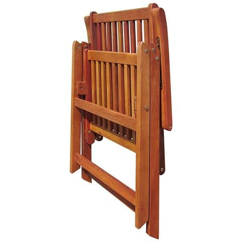 Sedie da Giardino Pieghevoli 2 pz in Massello d'Acacia Marrone - Foto 9