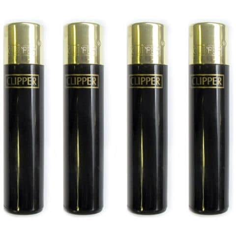 48 Accendini Gas Large Nero Black Con Gold Cap Dorato Grande - Foto 1