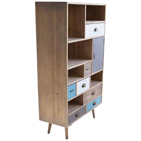 Mobiletto 6 Ripiani 1 Anta 7 Cassetti 80 X 36,5 X 139 Per Interno Camera Cameretta Salotto Ingresso Cucina - Foto 2