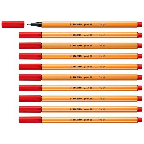 point 88 - Fineliner - Confezione da 10 - Rosso Chiaro - Foto 1