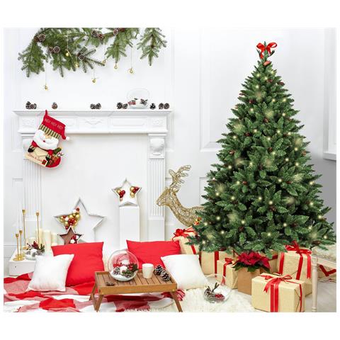 Albero di Natale Stoccolma, Albero artificiale extra folto, Albero effetto reale in PVC con Pigne incluse, 464 rami, Altezza cm 150 - Foto 1