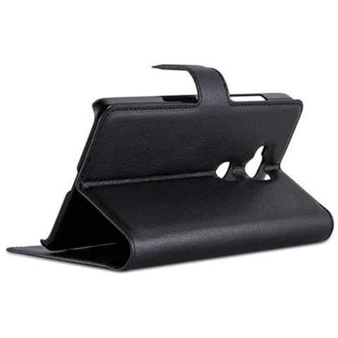 Custodia Compatibile Con Huawei D3 Mate 7 Mini In Nero Carbone - Coperchio Protettiva Con Chiusura Magnetica, Funzione Stand E Tasca Per Le Carte - Foto 2