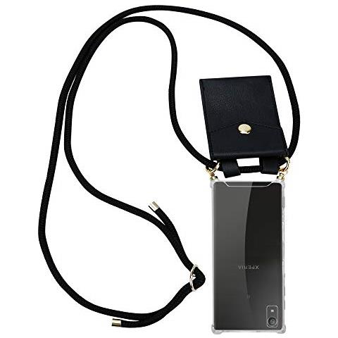 Catena Di Telefoni Cellulari Compatibile Con Sony Xperia Xa1 In Nero - Coperchio Protettivo In Silicone Con Anelli D'oro, Cinturino In Corda E Custodia Staccabile - Foto 1