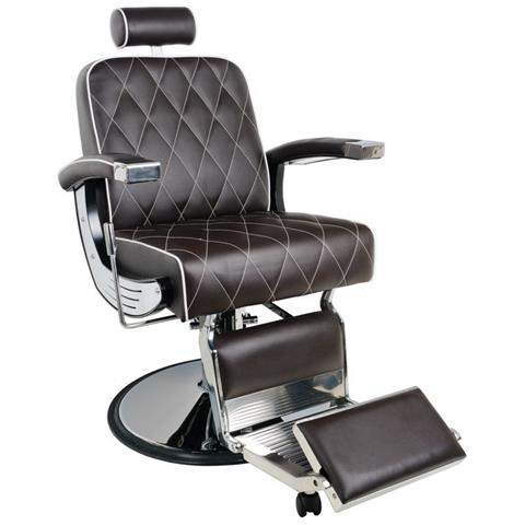 Gabbiano Poltrona Da Barbiere In Similpelle Marrone Imperial - Foto 1