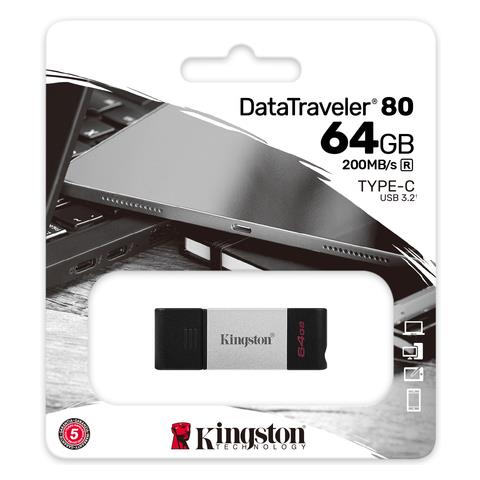 Chiavetta USB 64 GB DataTraveler 80 Interfaccia USB 3.2 Colore Argento / Nero - Foto 5