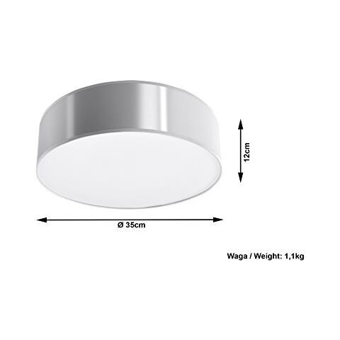 Novità! Plafoniera Grigia Per Cucina E Camera - Pvc - Arena 35 Sl. 0122 Lampada Da Soffitto Rotonda, Stile Moderno, A 2 Luci Led E-27 *** Lampade - I Prezzi Più Bassi Su Amazon! - Foto 2