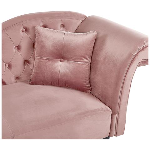 Chaise Longue Per Lato Destro In Velluto Rosa Lattes - Foto 15