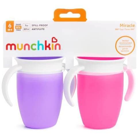 Munchkin Miracle 360 Tazza Di Apprendimento? Rosa / Viola Set Di 2 - Foto 1