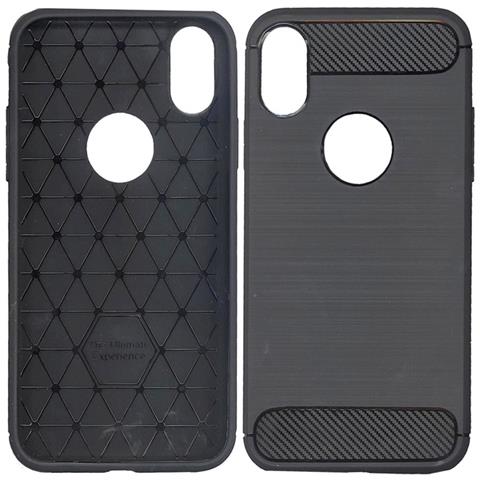 Maxy Custodia B-case Tpu Silicone Cover Case Per Apple Iphone X - Xs Carbon Metal Black - Foto 1