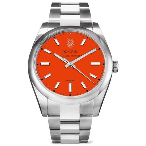DONOVAL Orologio Automatico Uomo 41 mm in Acciaio Inossidabile con Quadrante Giallo e Chiusura Deployante – Subacqueo 30m – con Scatola Premium e Garanzia – Automatic Perpetual