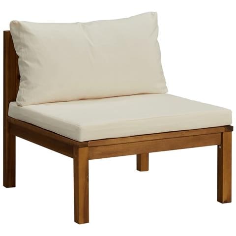 Set Divani Da Giardino 8 Pz Con Cuscini Crema In Legno Acacia - Foto 9
