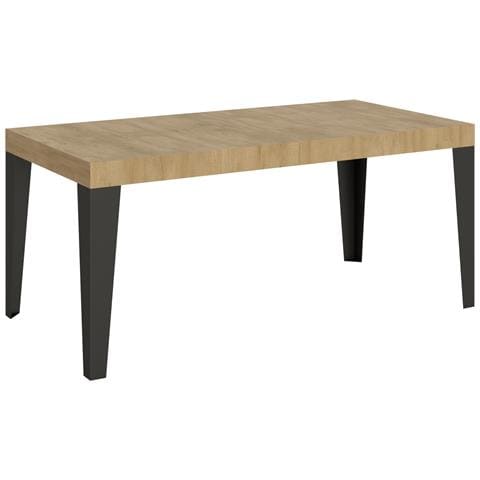 Tavolo Allungabile 90x180/284 Cm Flame Telaio Antracite - Quercia Natura - Foto 5