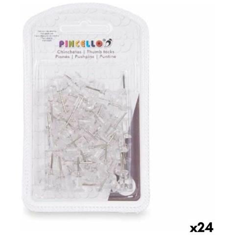 Puntine Trasparente Metallo Plastica (24 Unità) - Foto 1