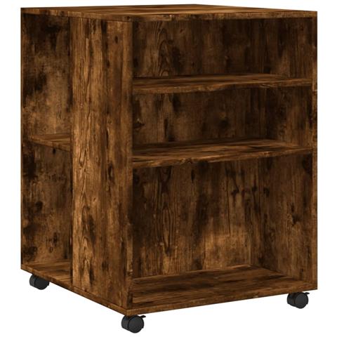 Tavolino Con Ruote Rovere Fumo 55x60x78 Cm In Truciolato - Foto 2